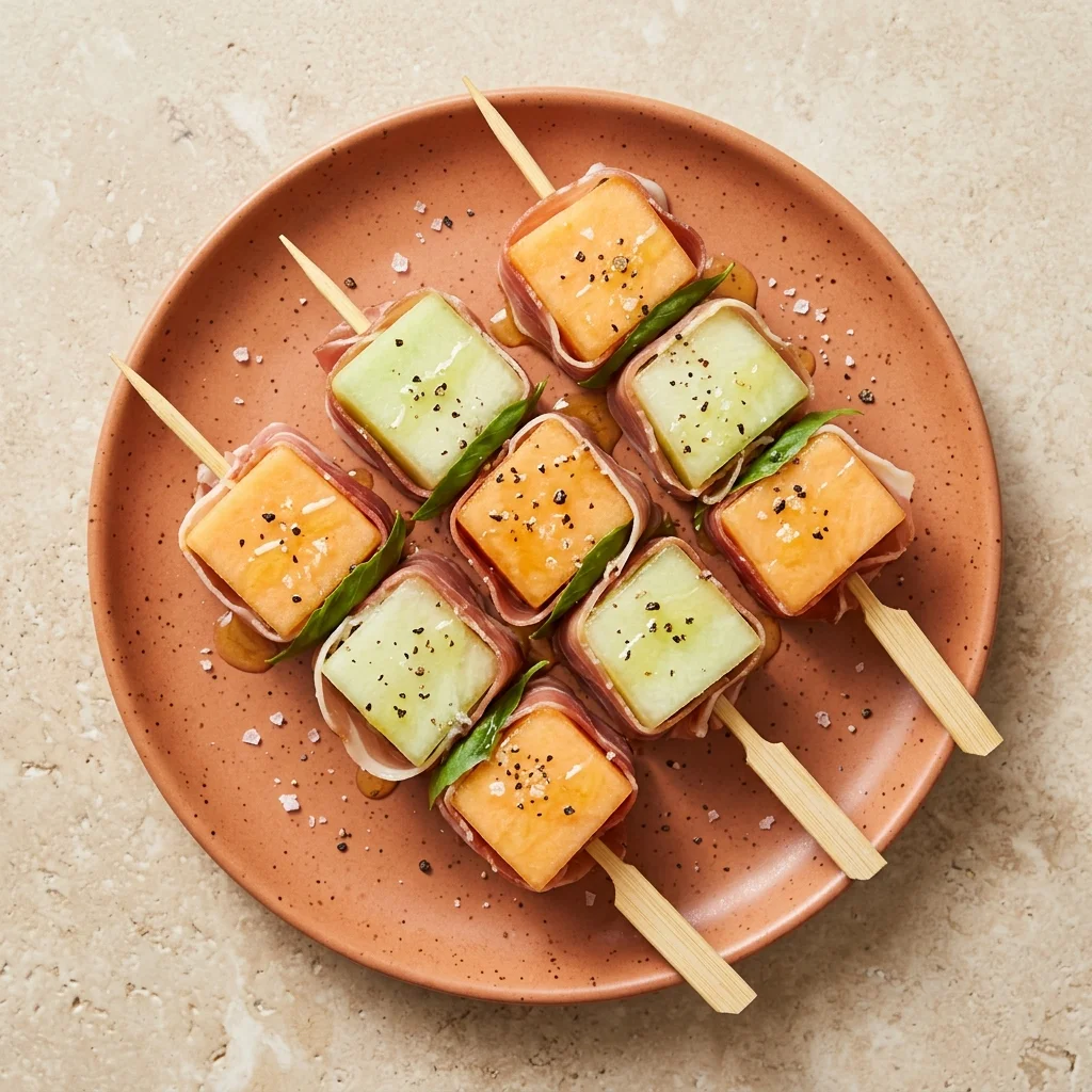 Gluten Free Melon Prosciutto Skewers