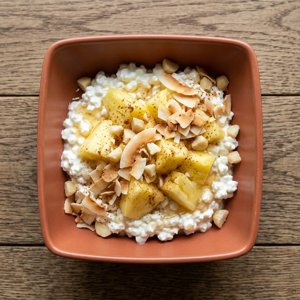 Gluten Free Pineapple Coconut Cottage Cheese Bowl