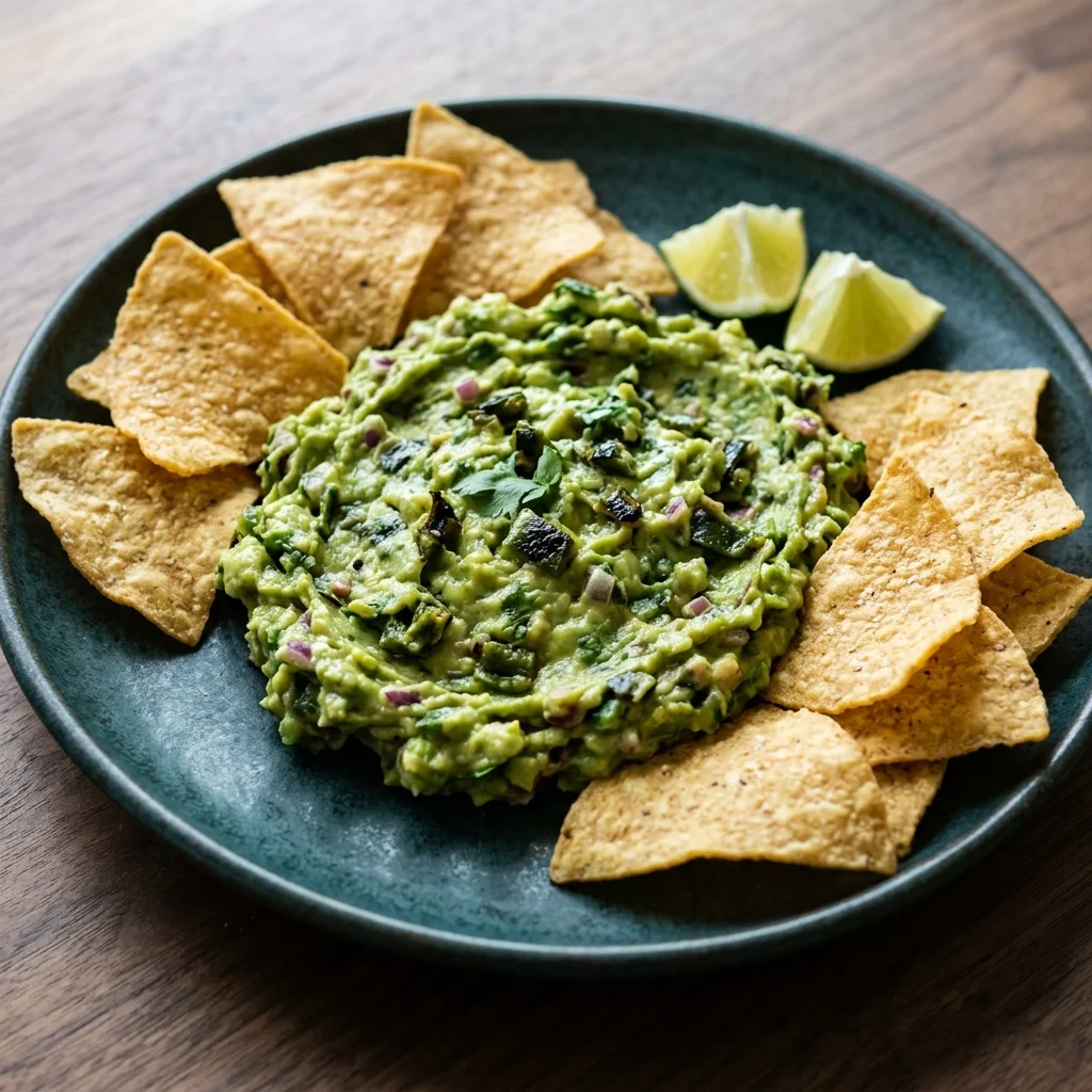 Gluten Free Roasted Poblano Guacamole Plate