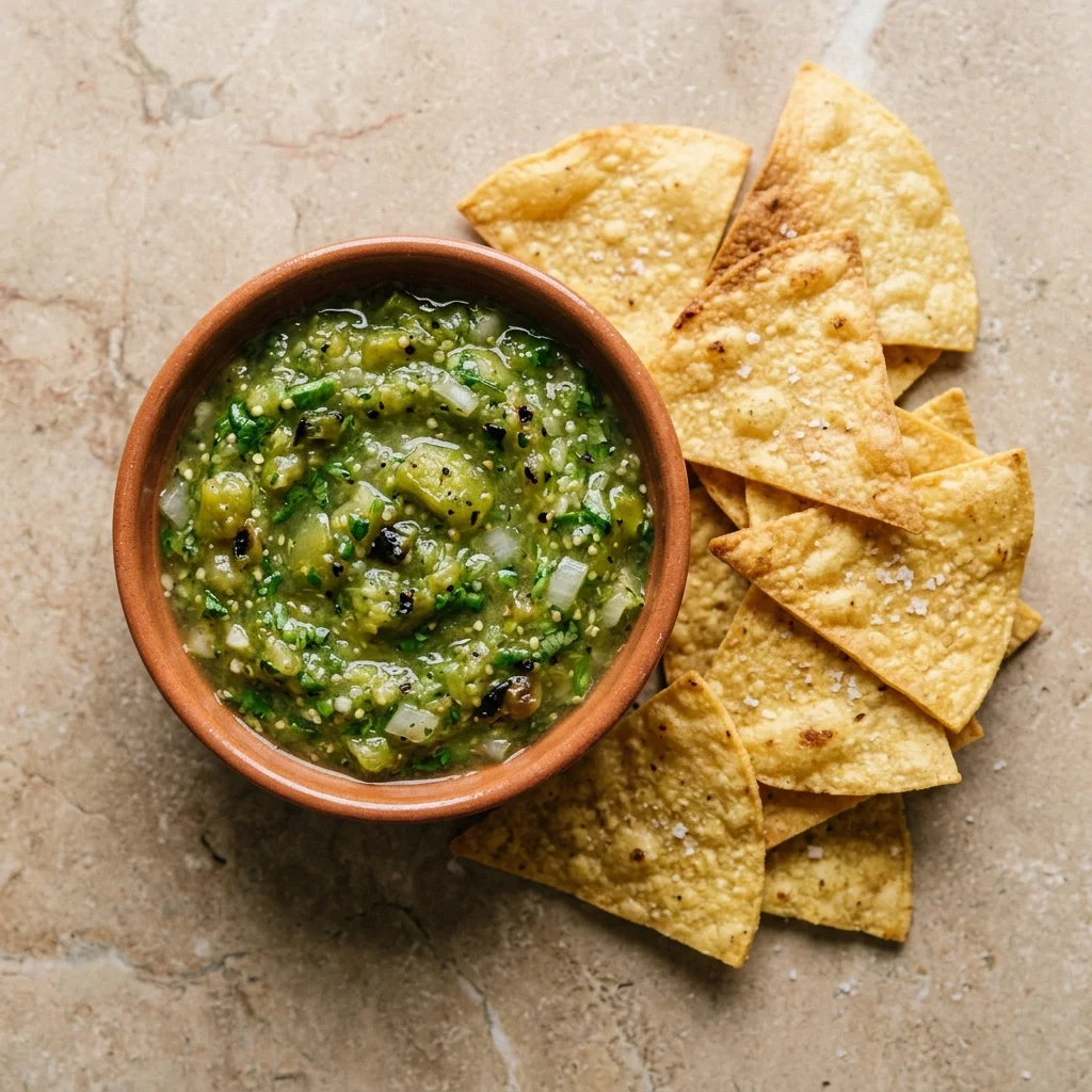 Gluten Free Tomatillo Salsa and Chips