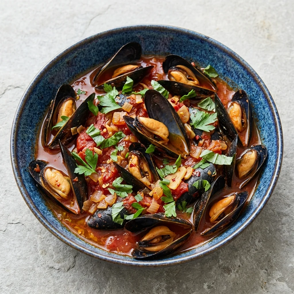 Gluten Free Mussels in Tomato Broth