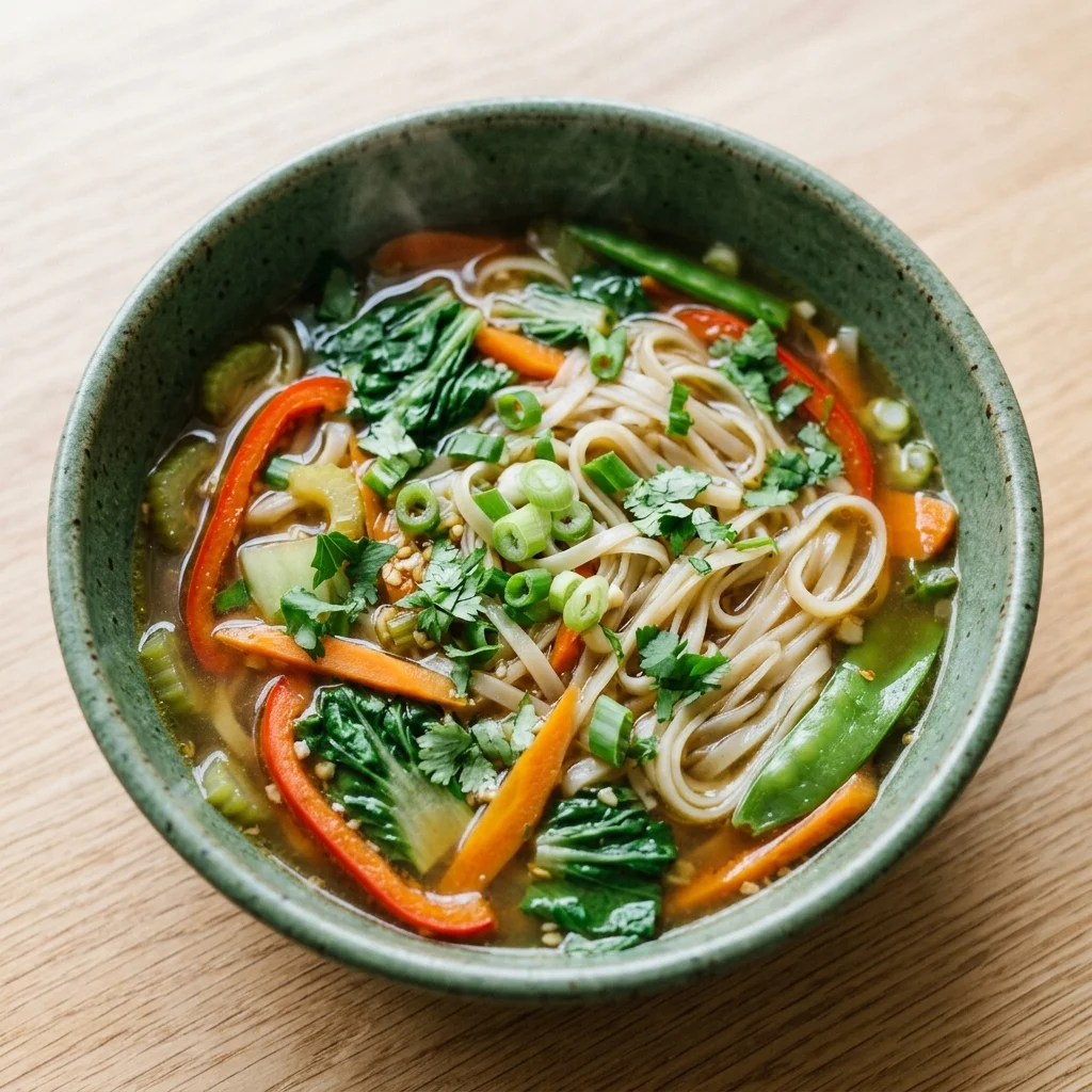 Gluten Free Rice Noodle Vegetable Soup