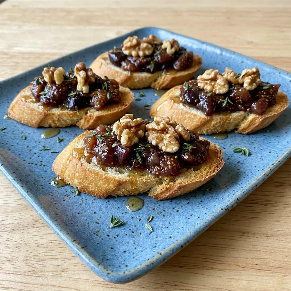 Vegan Fig and Walnut Crostini