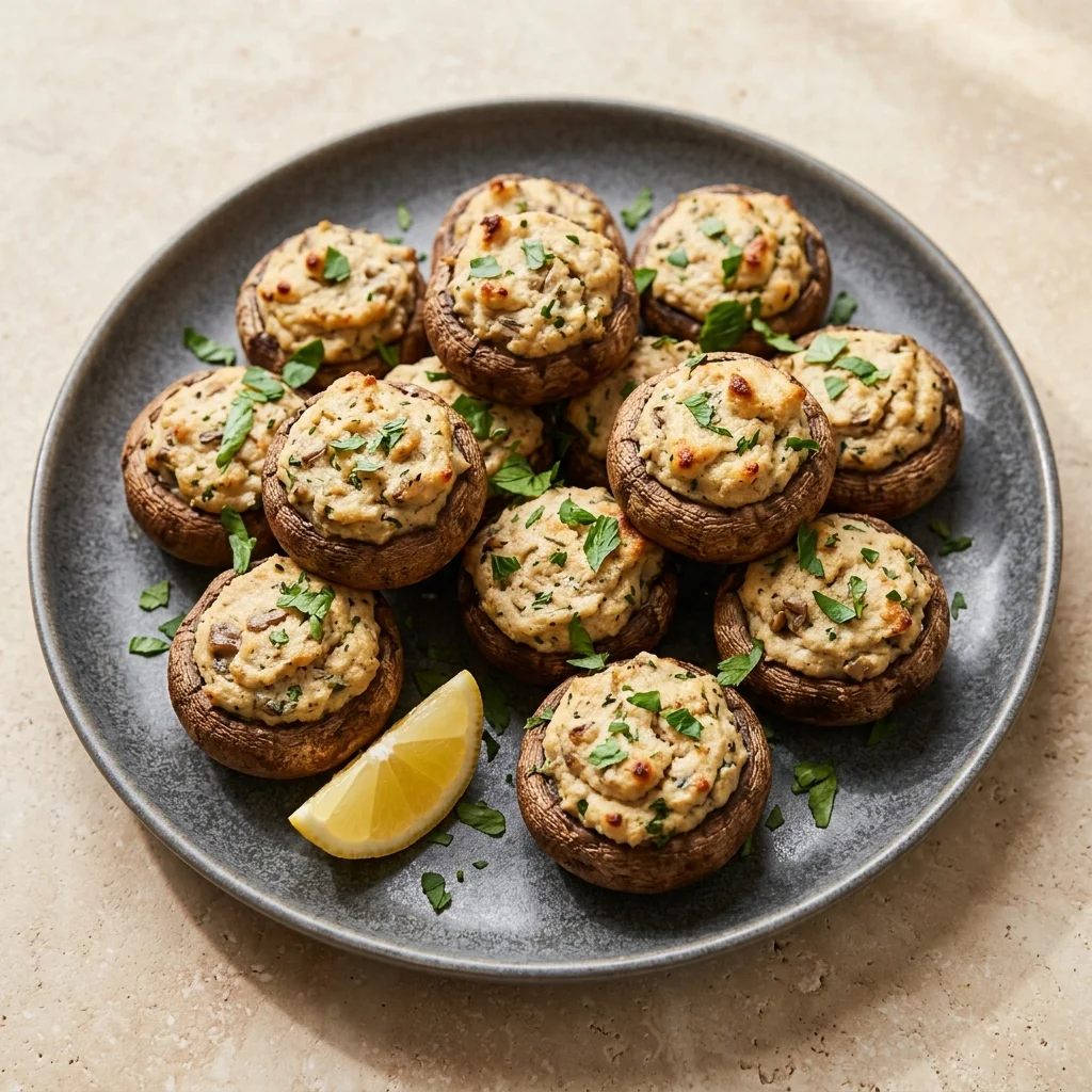 Vegan Stuffed Mushrooms with Cashew Ricotta
