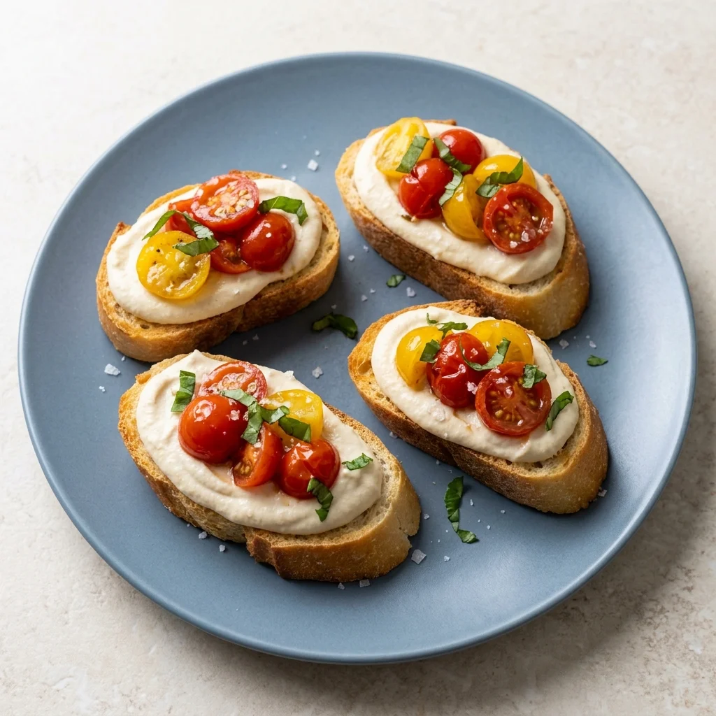 Vegan Whipped Tofu Crostini