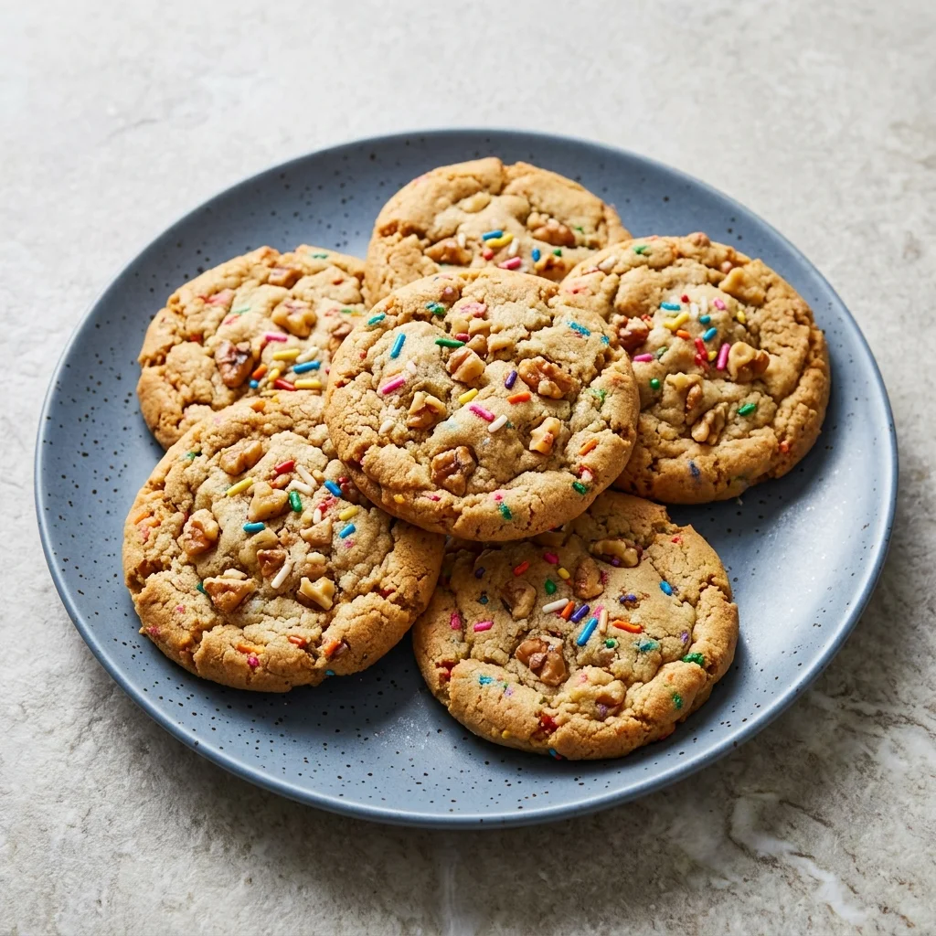 Vegan Funfetti Cookies with Toasted Walnuts