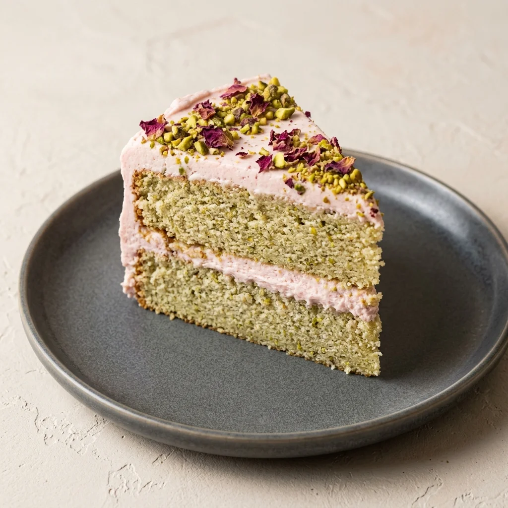 Vegan Rose Pistachio Cake