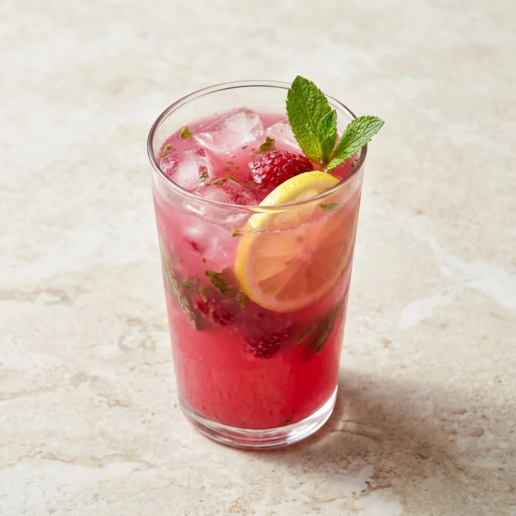 Vegan Raspberry Lemonade with Fresh Mint