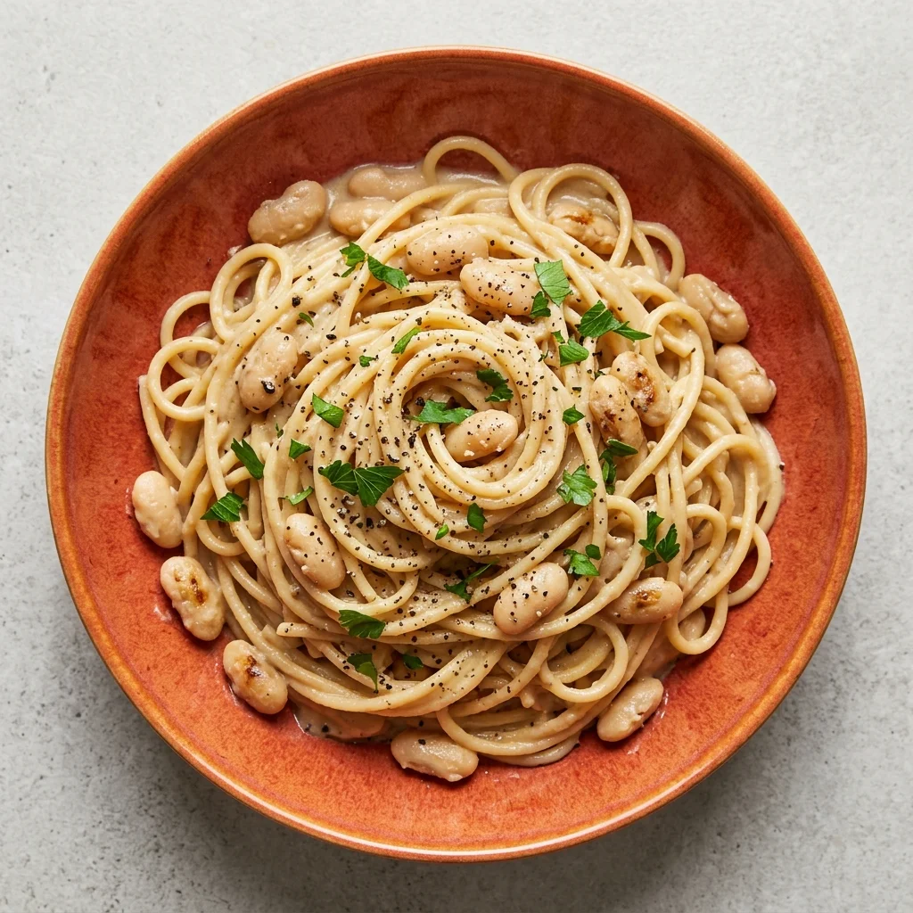 Vegan Cacio e Pepe with White Beans
