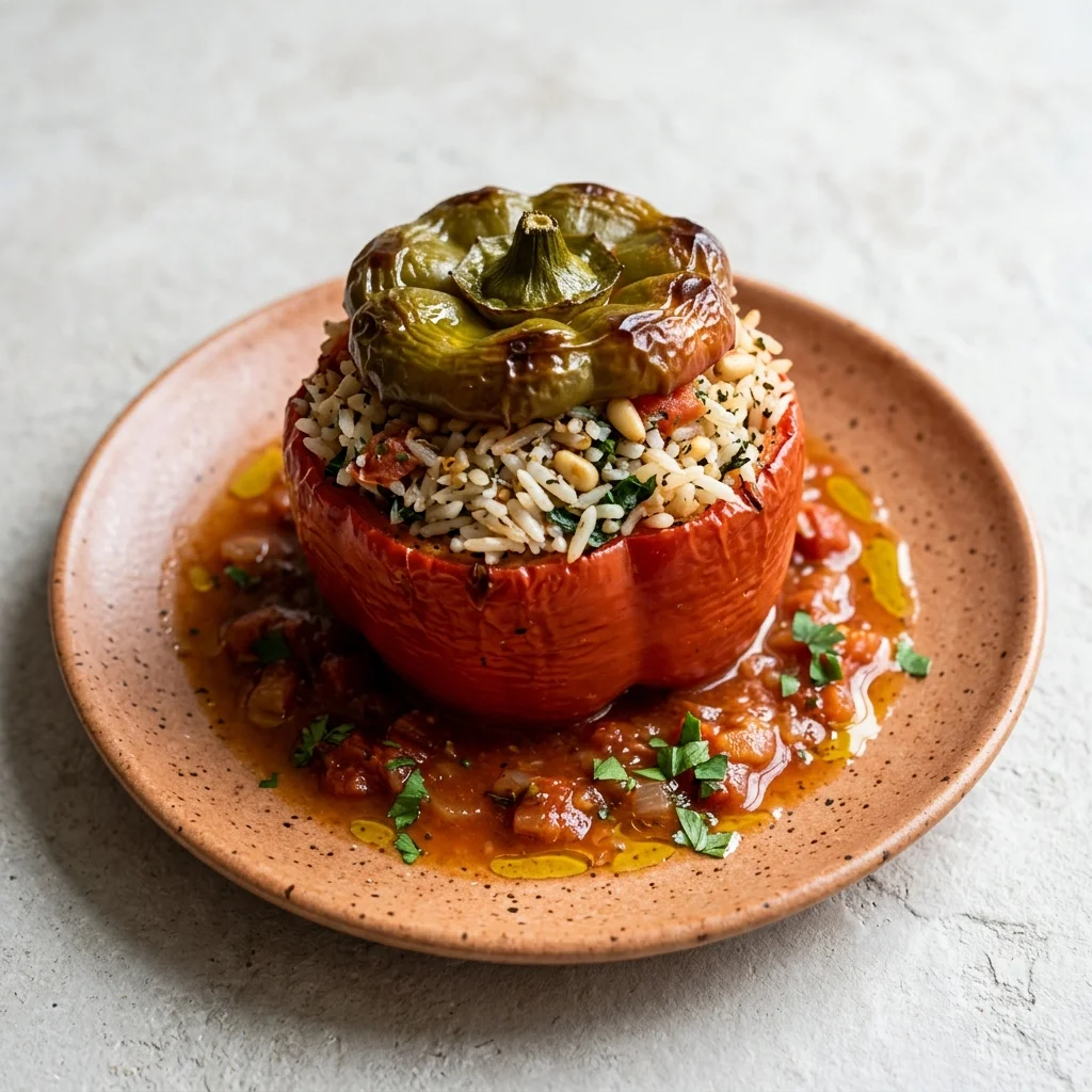 Vegan Greek-Style Stuffed Peppers