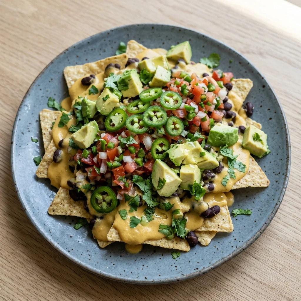 Vegan Cashew Cheese Sauce Nachos