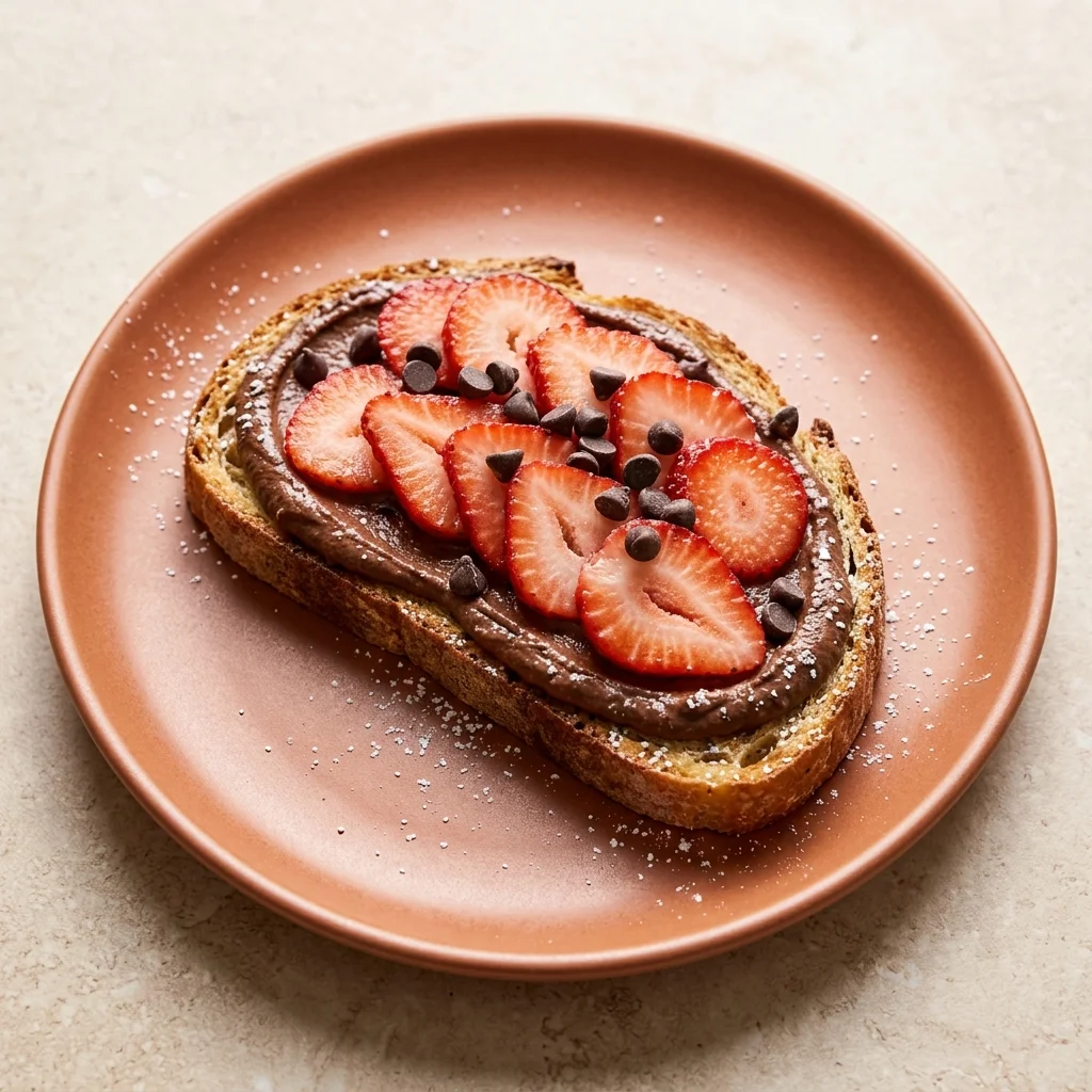 Vegan Chocolate Hummus and Strawberry Toast