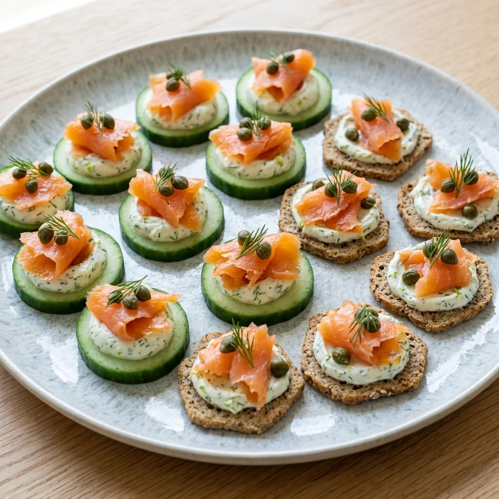 Smoked Salmon Canapés with Dill Cream Cheese