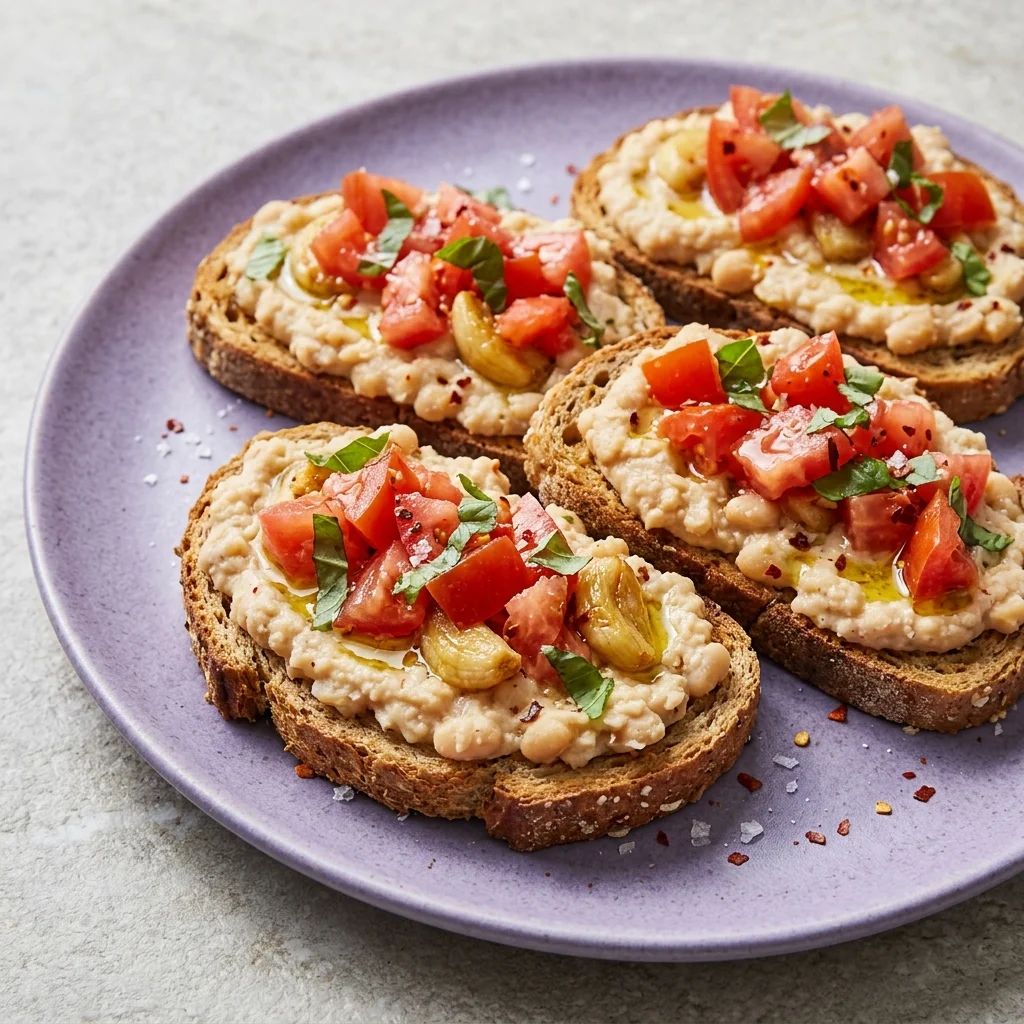 White Bean and Roasted Garlic Bruschetta