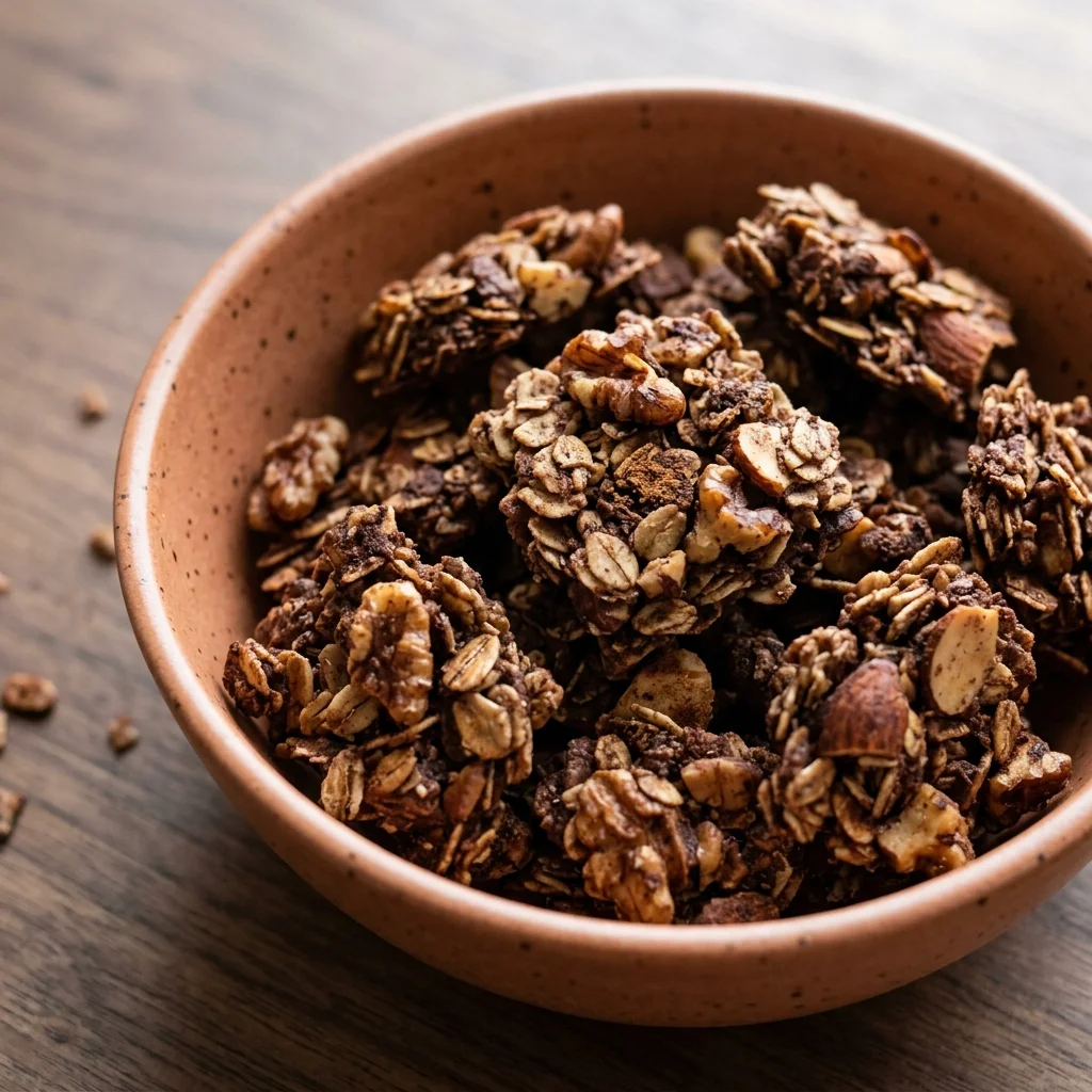 Cinnamon-Walnut Cocoa Almond Granola Clusters