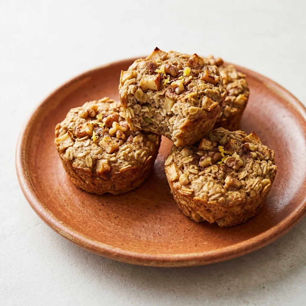 Lemon-Vanilla Apple Cinnamon Baked Oat Cups