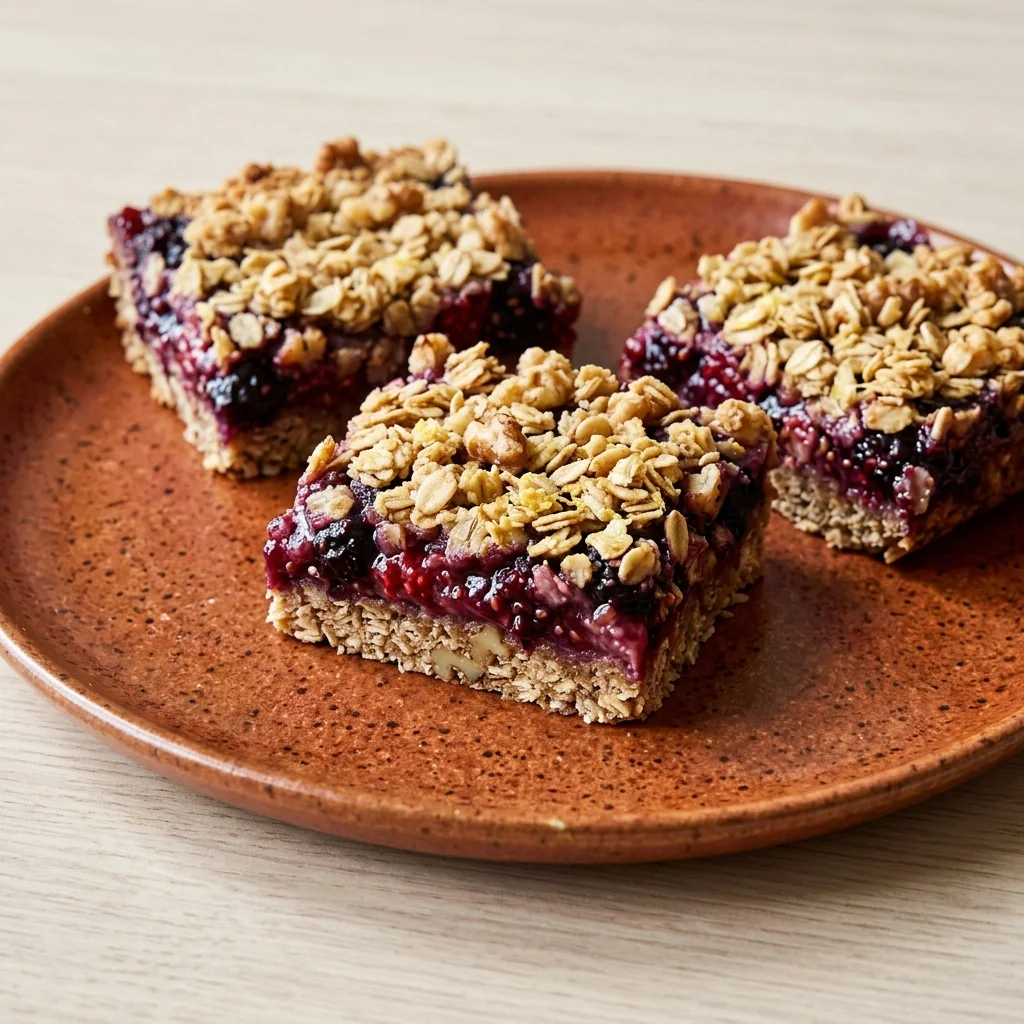 Lemon-Vanilla Walnut Berry Baked Oat Bars