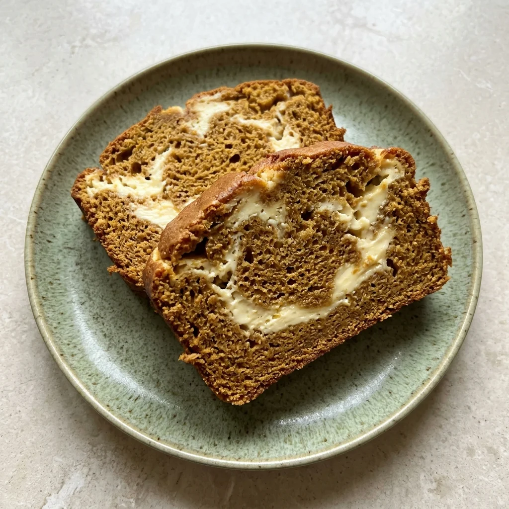 Spiced Pumpkin Bread with Cream Cheese Swirl