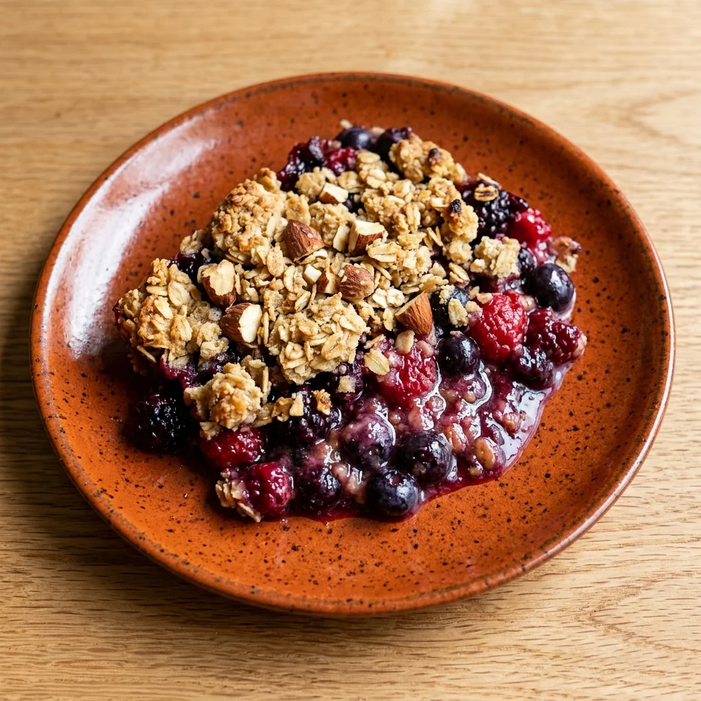 Ginger-Cardamom Berry Oat Crisp