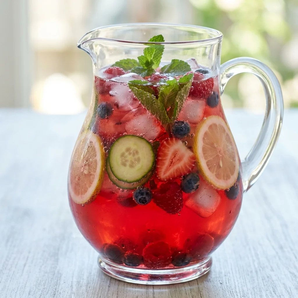 Hibiscus-Berry Lemon Cucumber Water