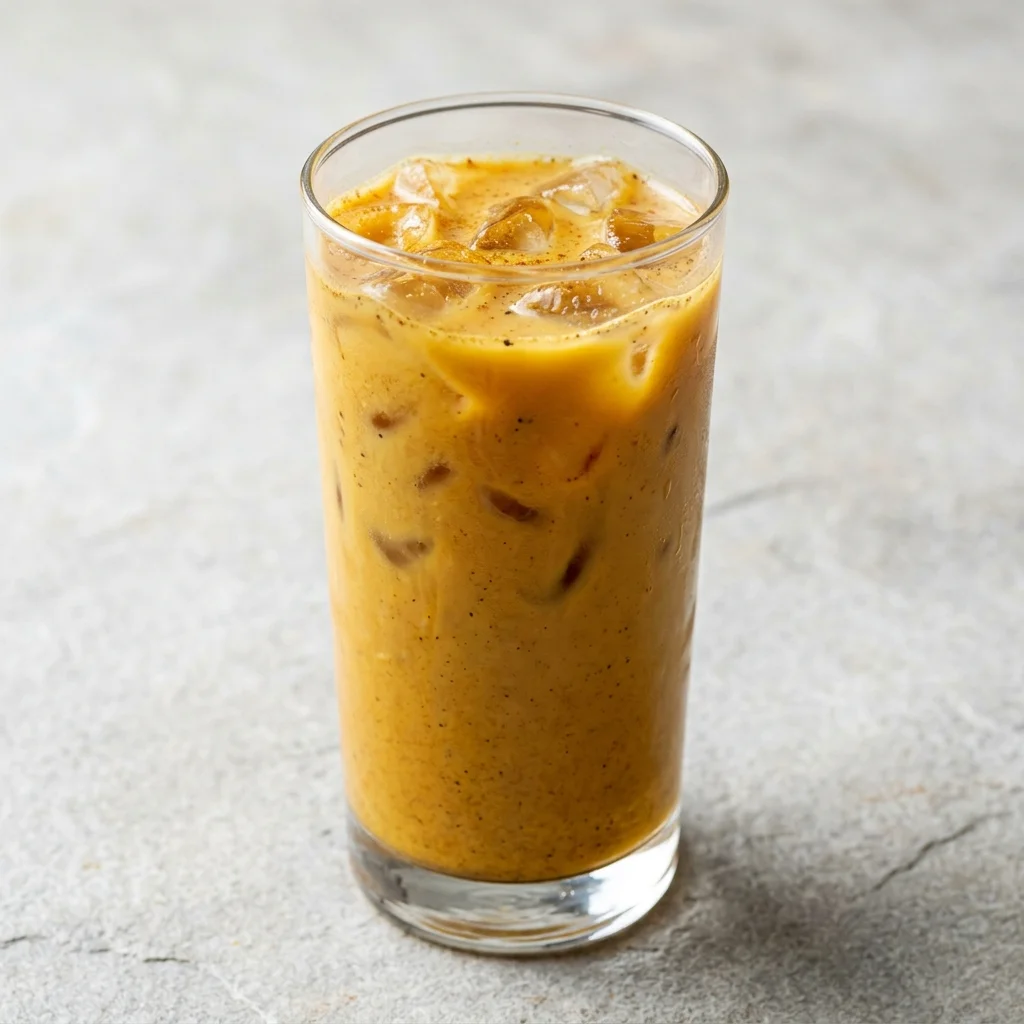 Turmeric Spiced Iced Almond Milk Latte
