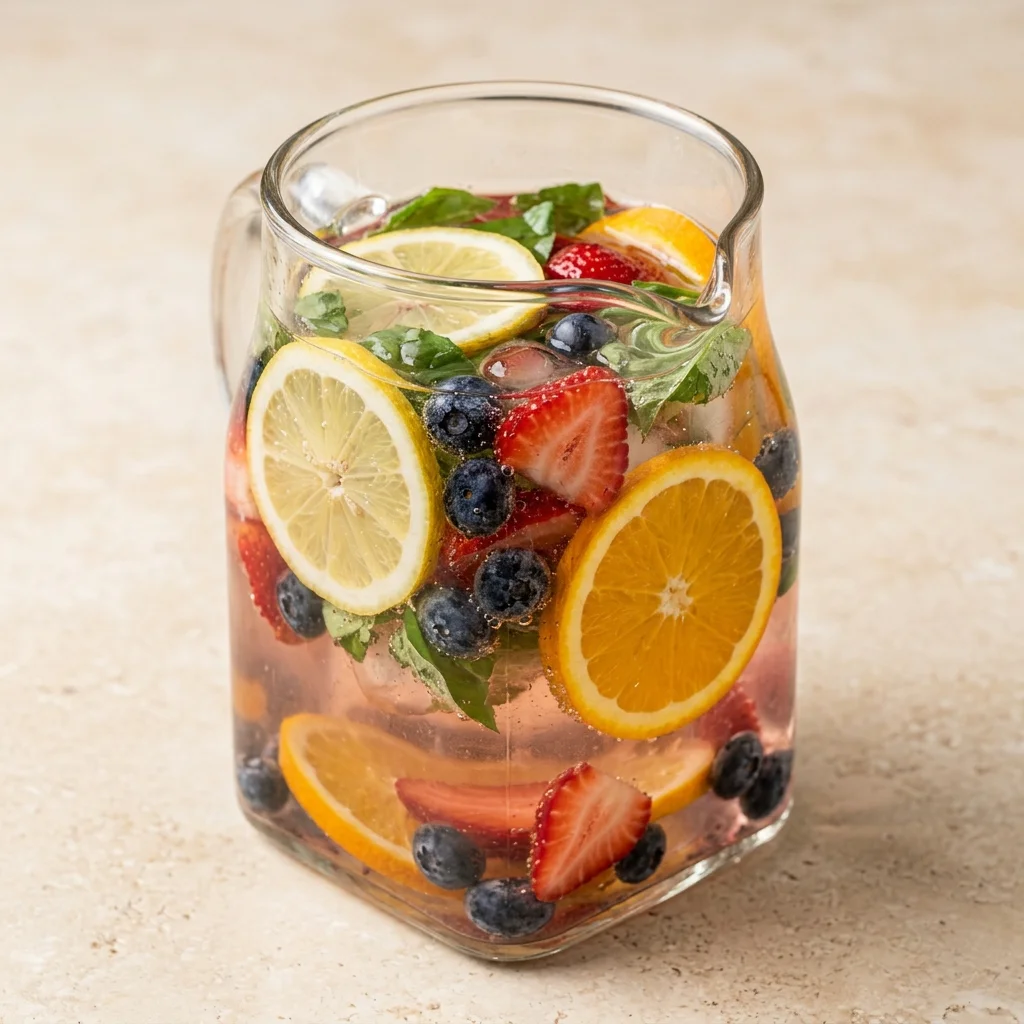 Lemon-Basil Orange Berry Infused Water