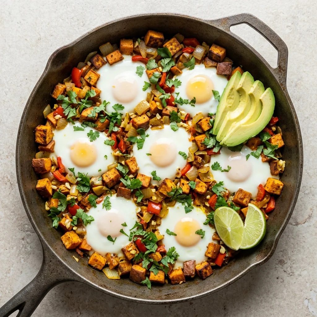 Cilantro-Lime Sweet Potato Egg Hash