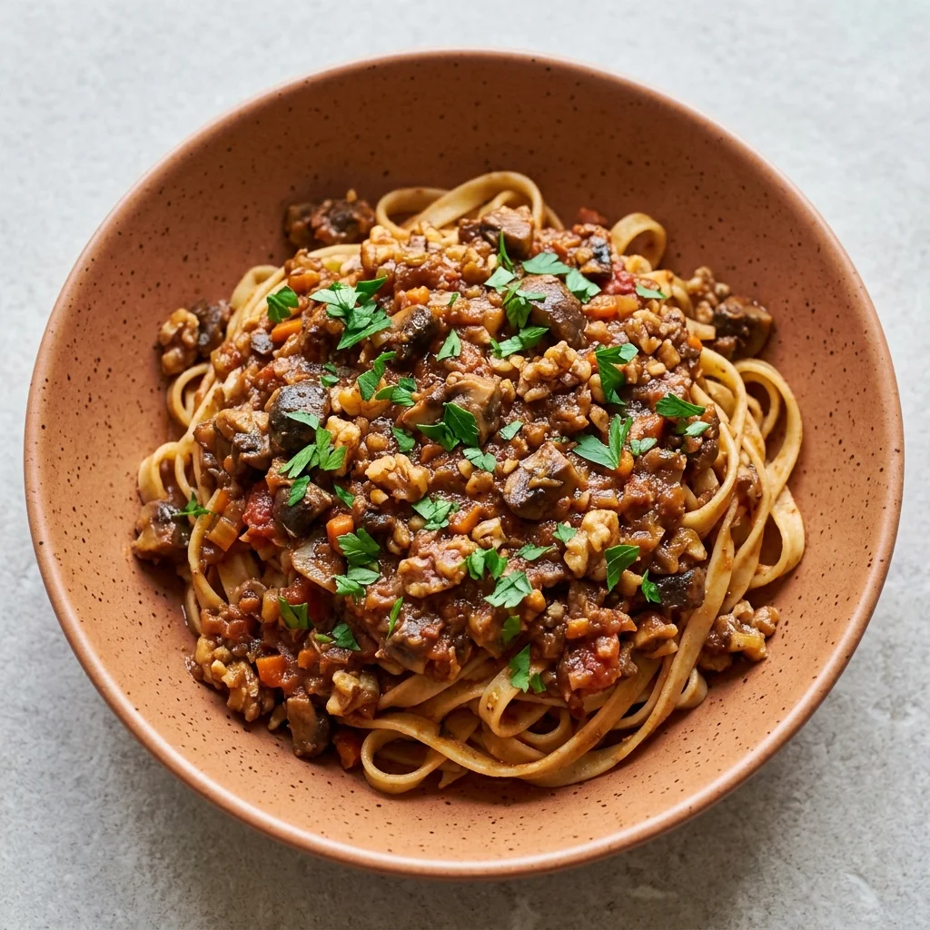 Mushroom and Walnut Bolognese