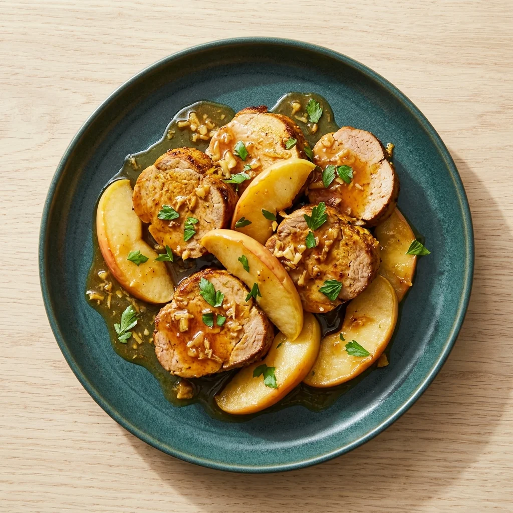 Pork Tenderloin with Apples and Ginger