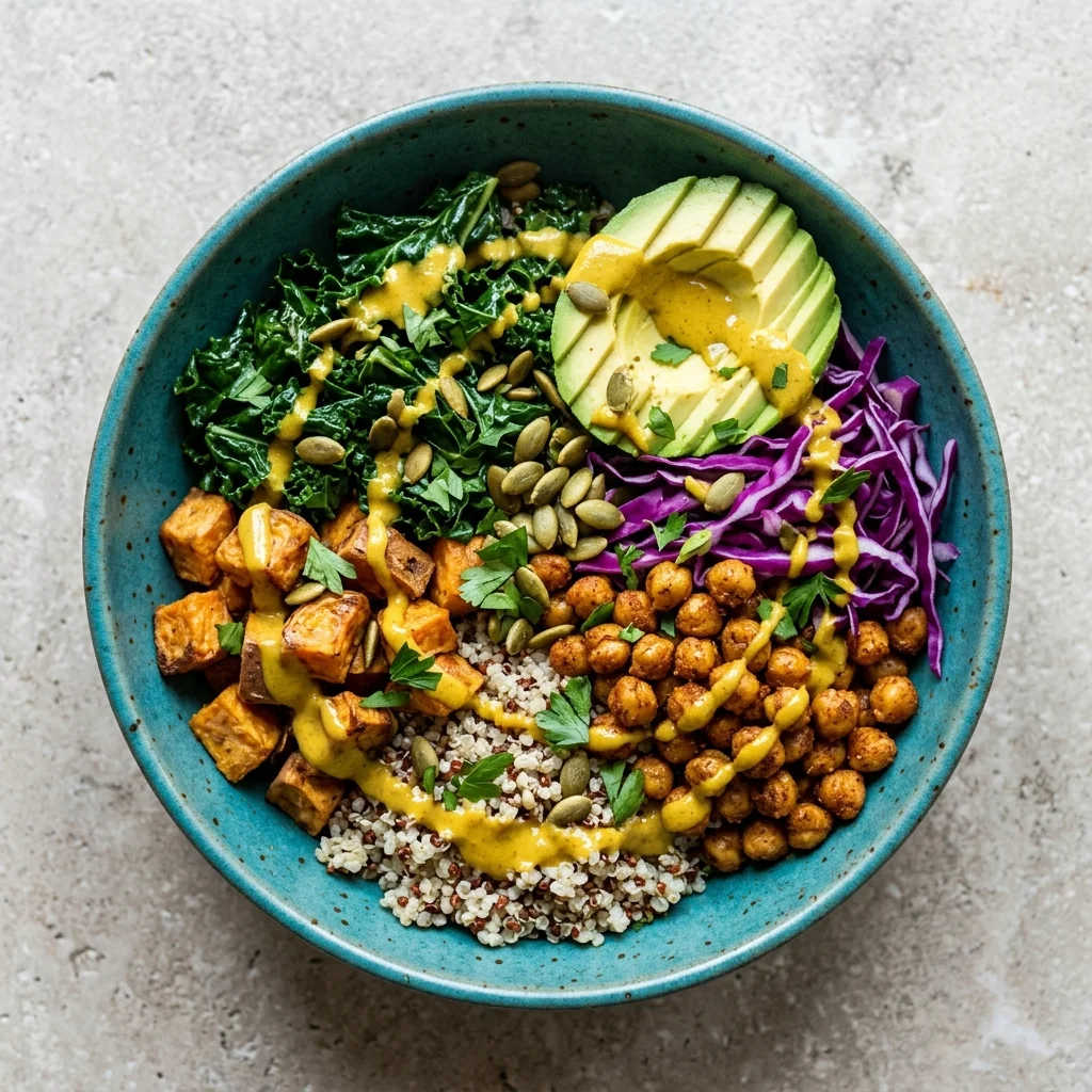 Power Greens Buddha Bowl with Turmeric Tahini Dressing