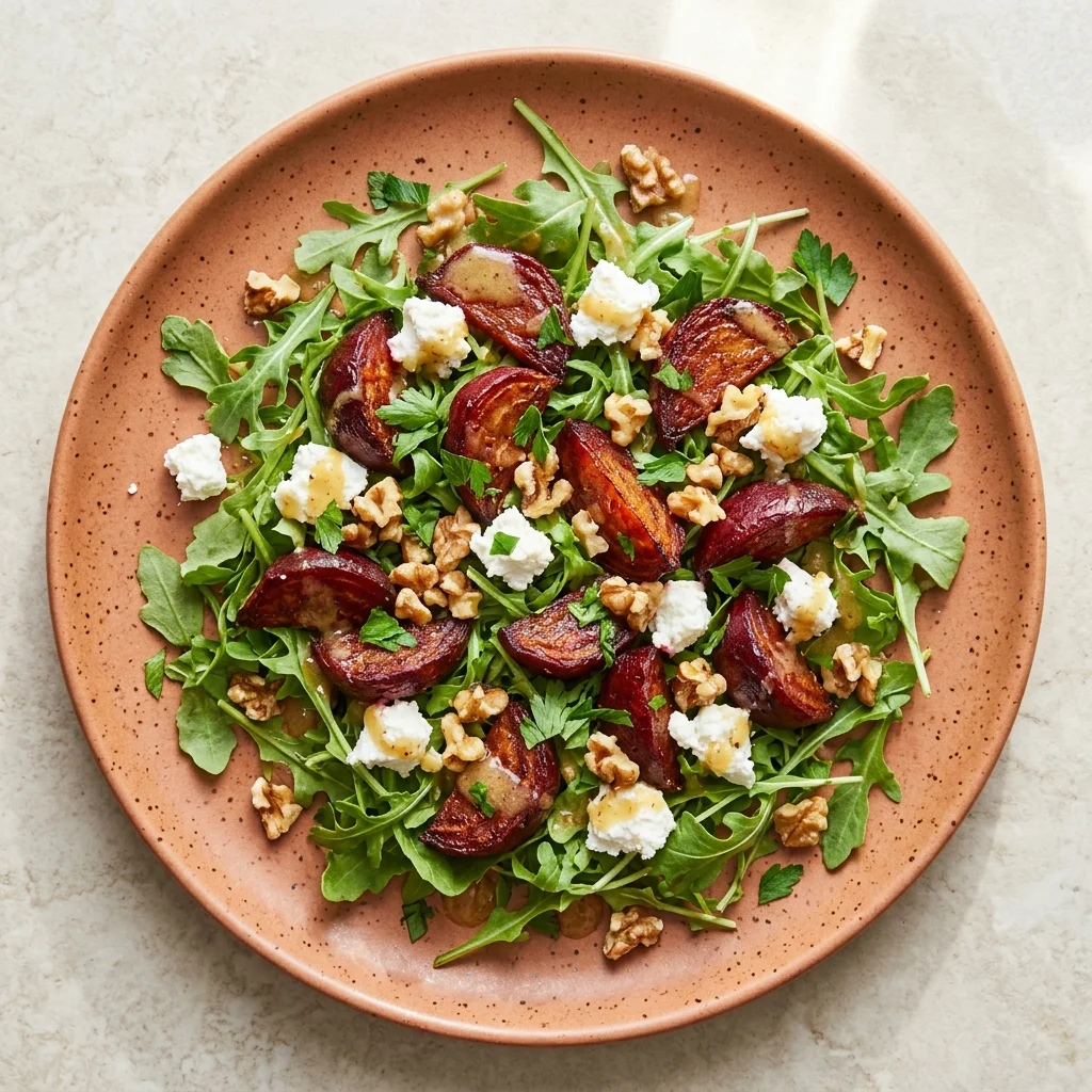 Roasted Beet and Goat Cheese Salad with Honey-Dijon Vinaigrette