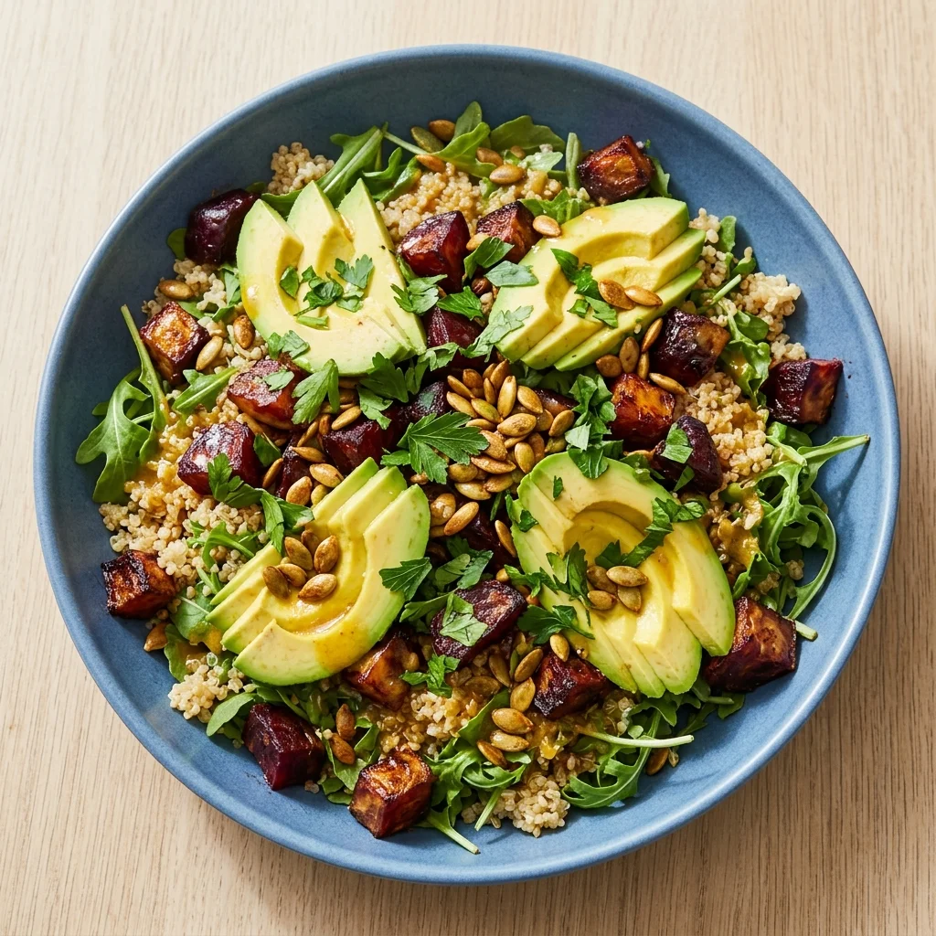 Roasted Beet, Quinoa, and Avocado Salad