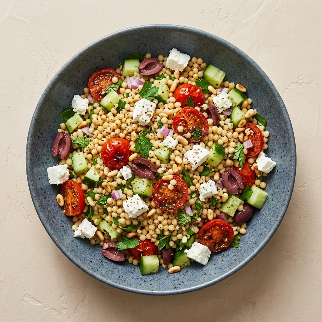 Israeli Couscous Salad with Feta and Lemon-Herb Dressing
