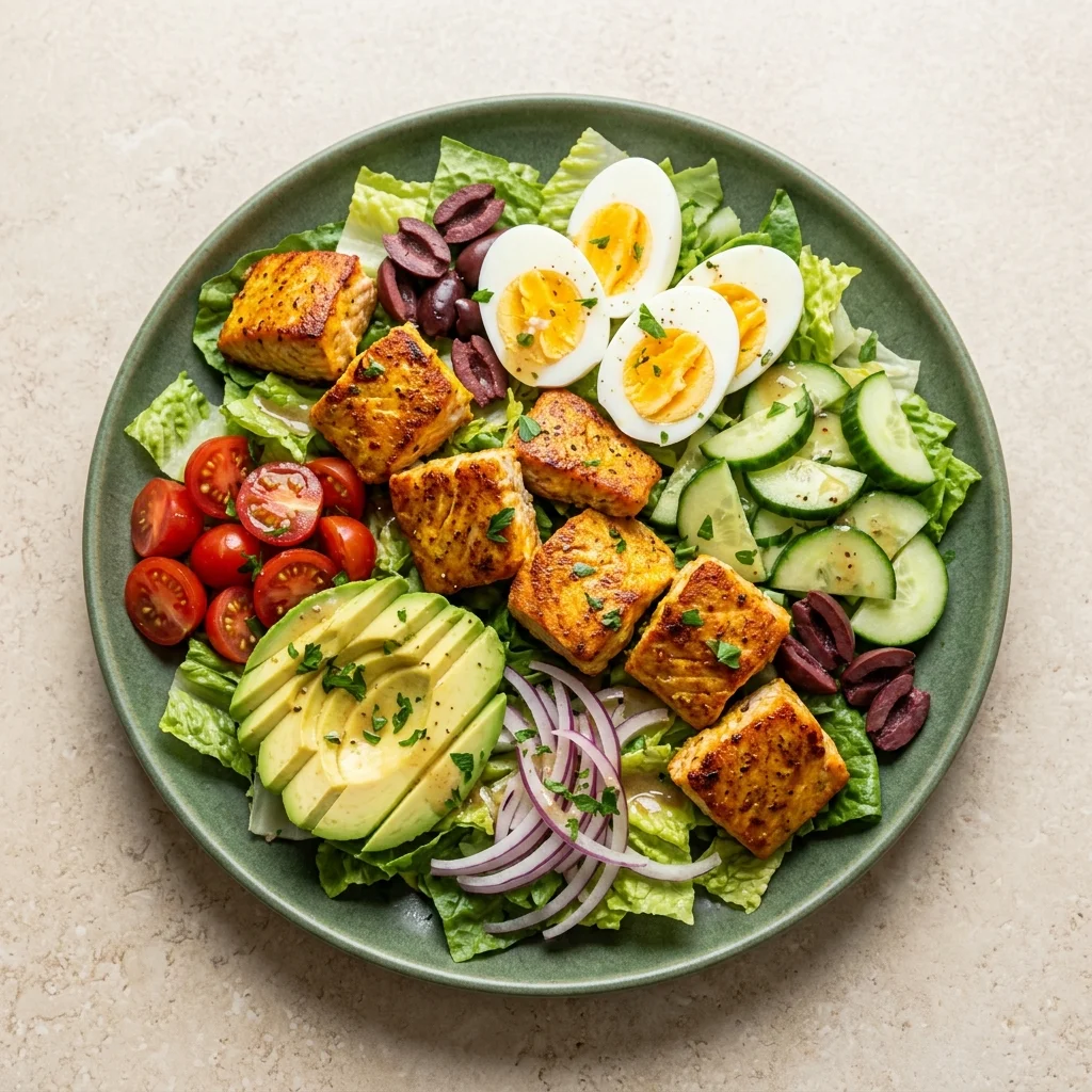Salmon Cobb Salad with Avocado