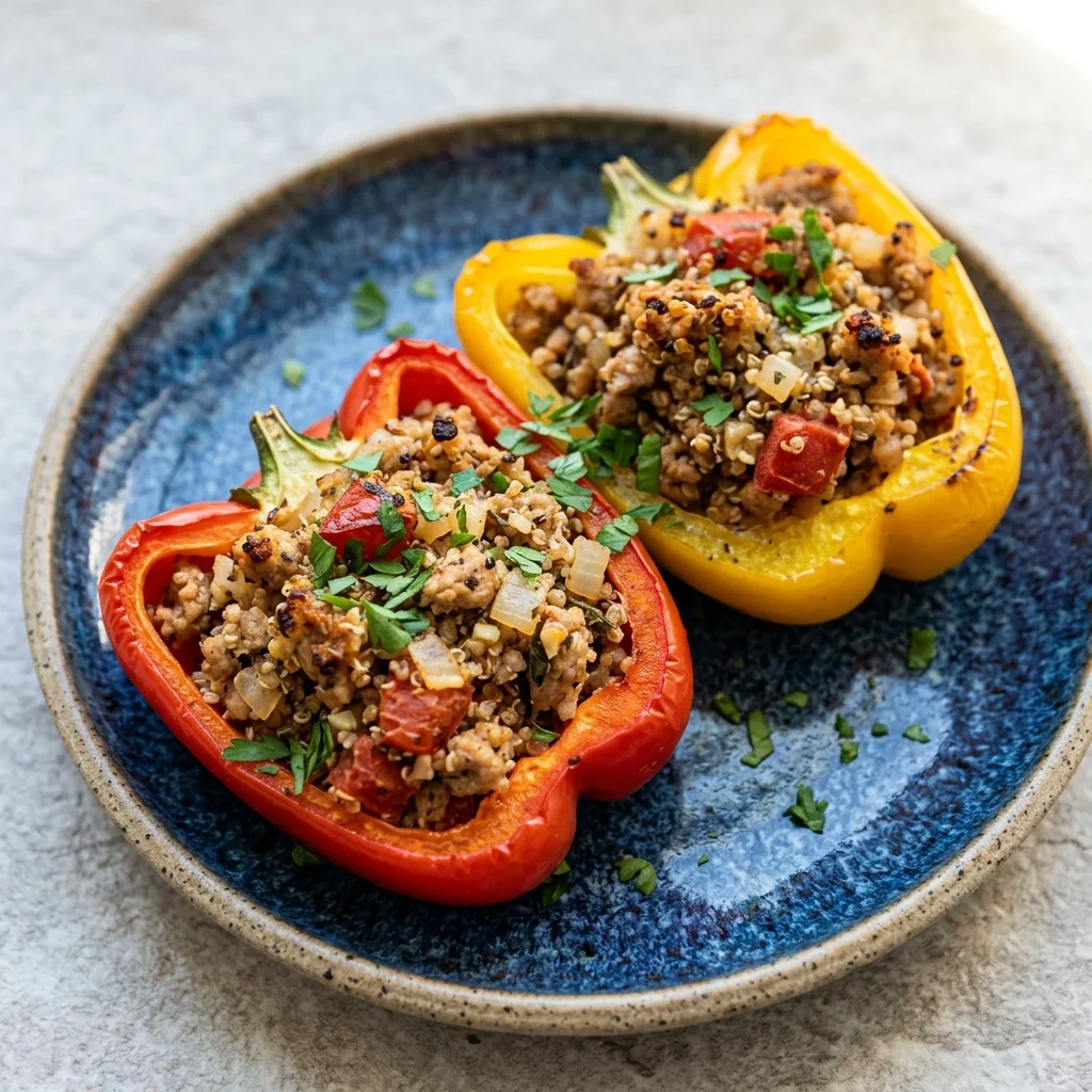 Italian Stuffed Peppers with Turkey and Quinoa
