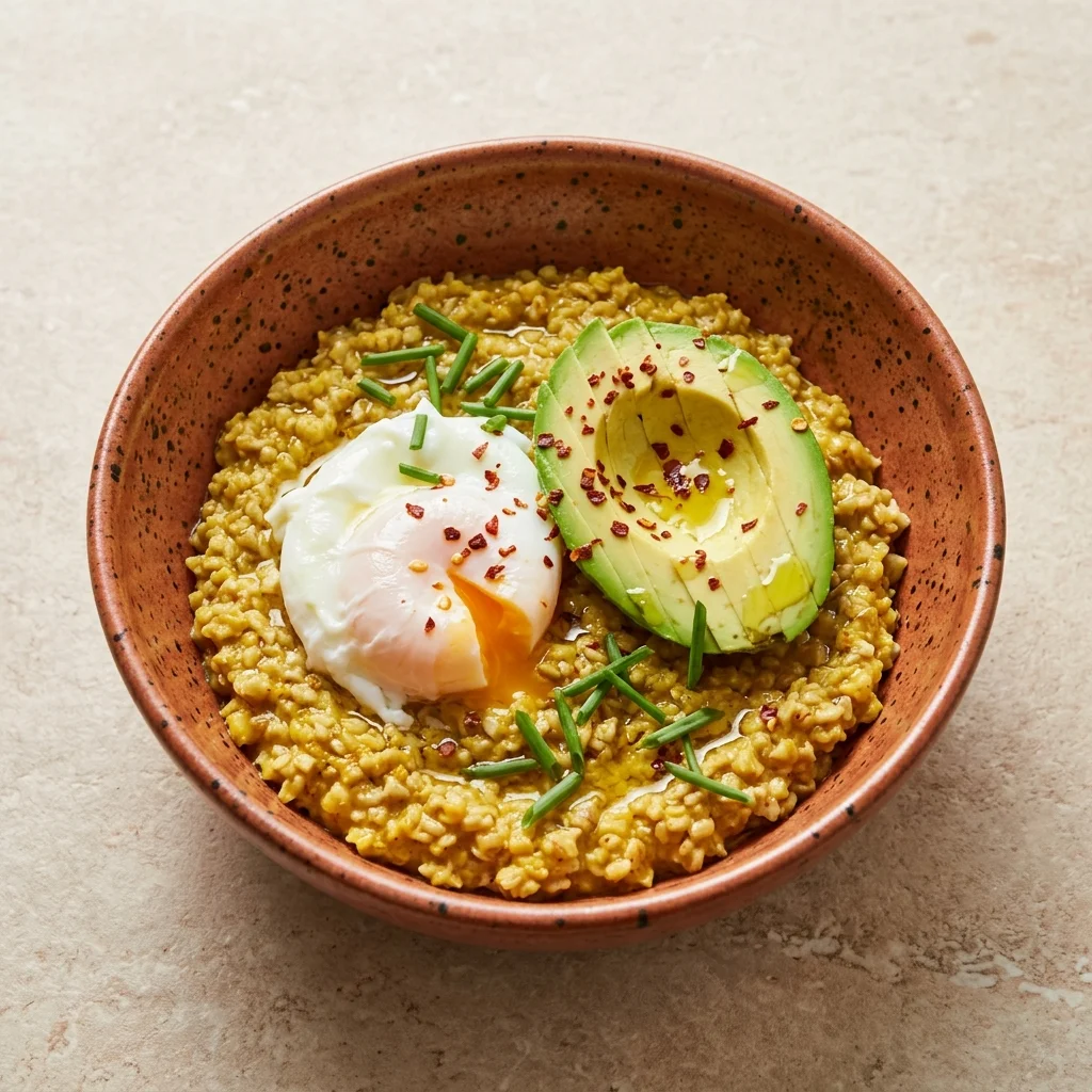 Savory Oatmeal with Avocado and Egg