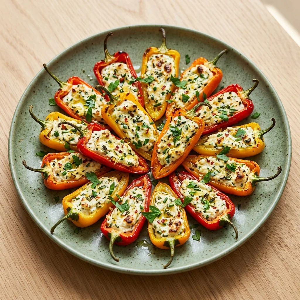 Stuffed Mini Peppers with Herbed Goat Cheese
