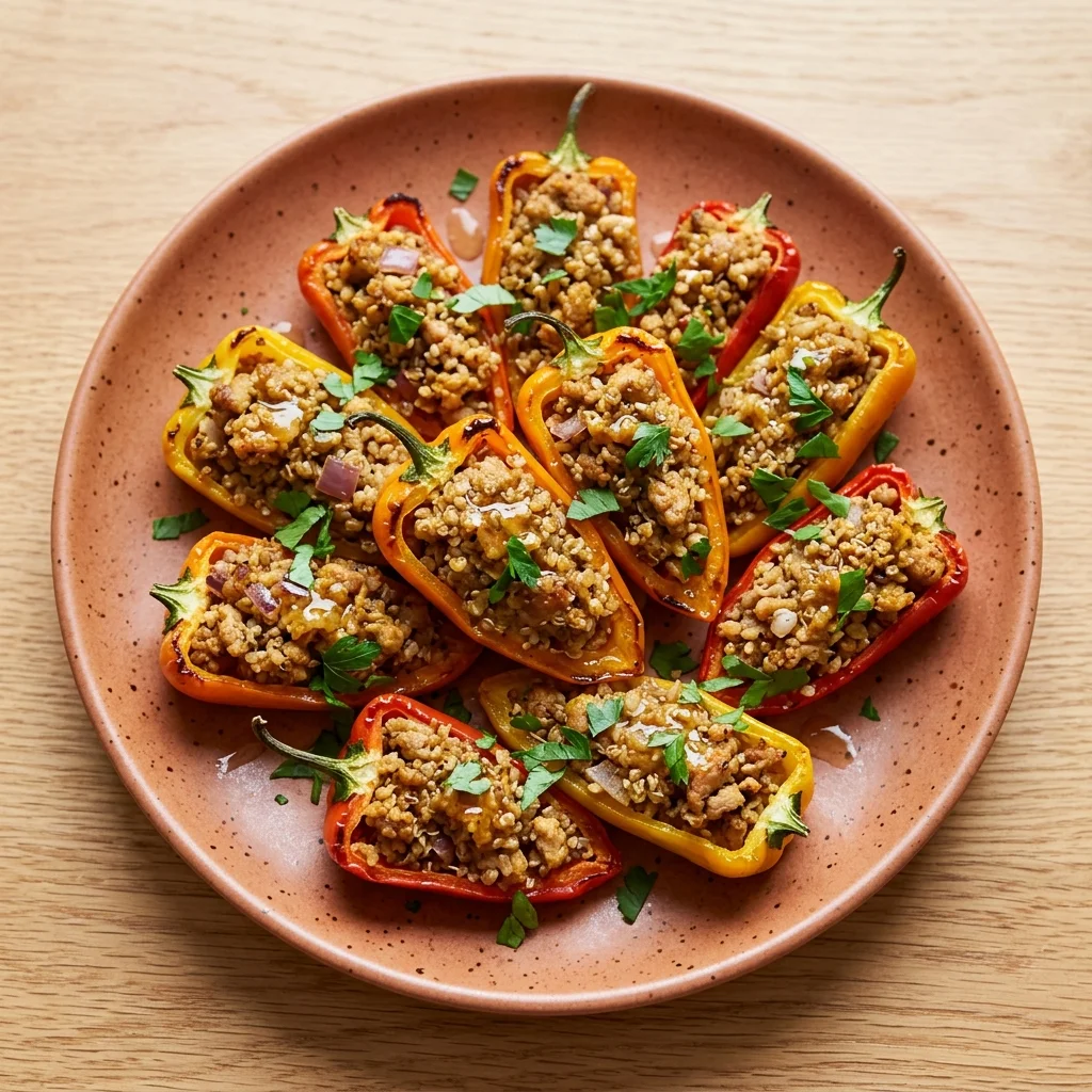 Turkey & Quinoa Stuffed Peppers with Pickled Pepper Brine