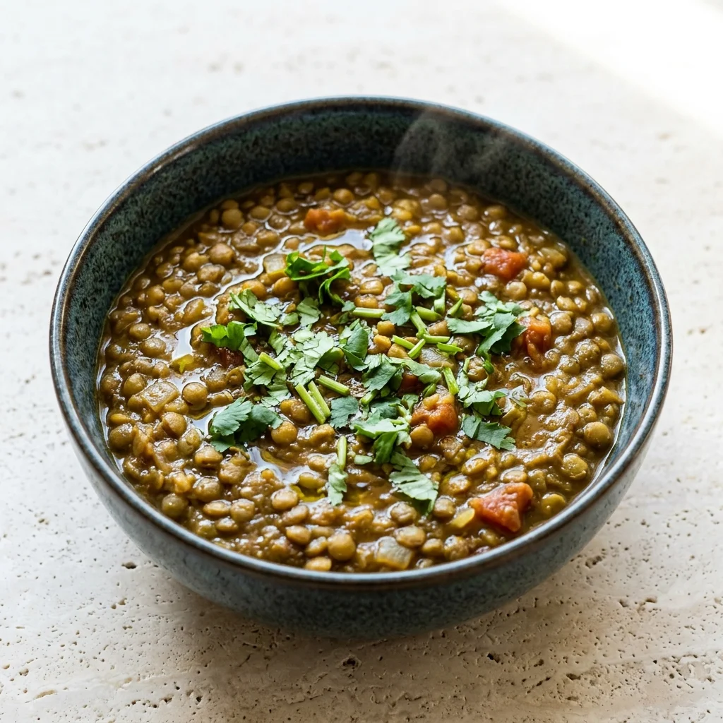 Moroccan Cinnamon-Spice Green Lentil Dal