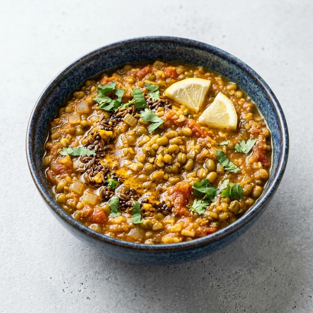 Tomato-Ginger Masala Mung Bean Dal