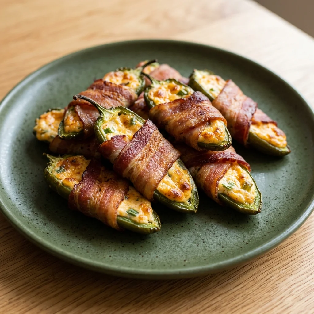 Cheddar Bacon Wrapped Jalapeño Poppers