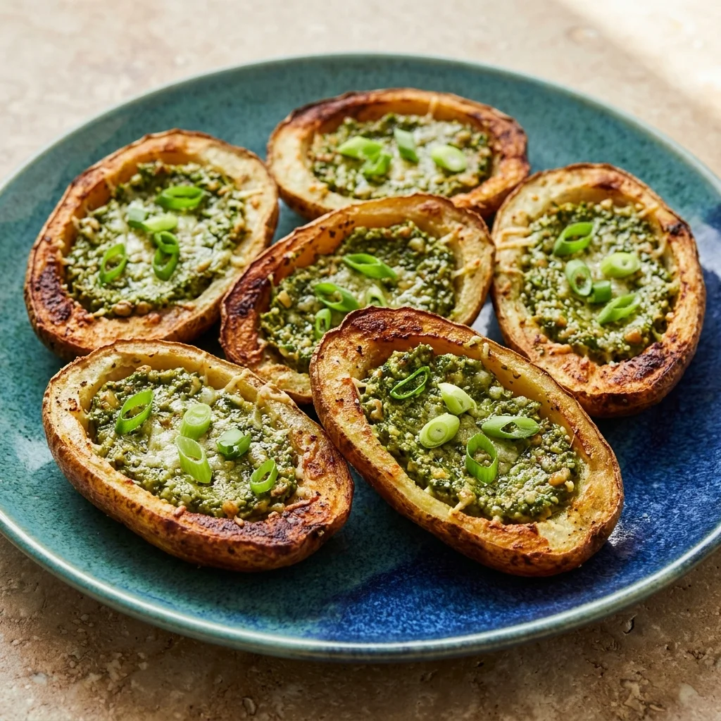 Basil Pesto Potato Skins