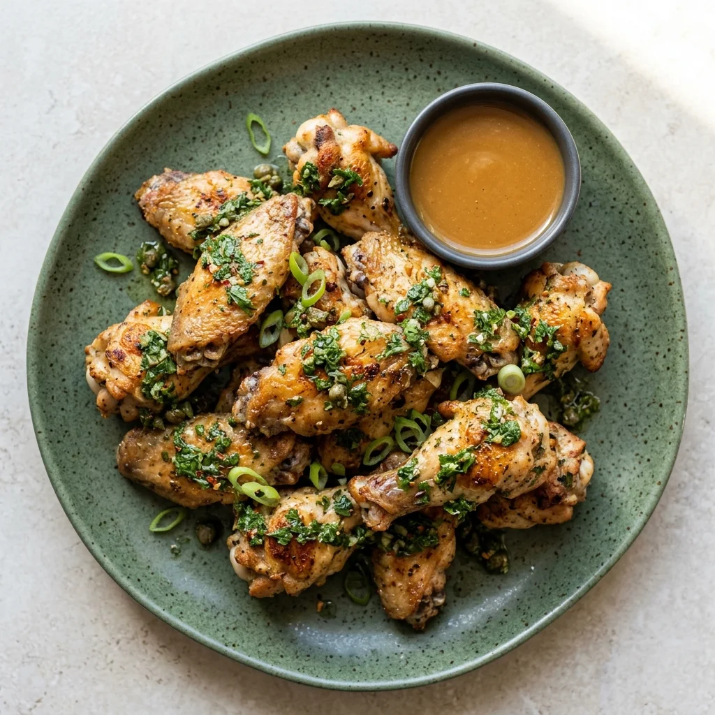 Salsa Verde Chicken Wings with Maple Mustard