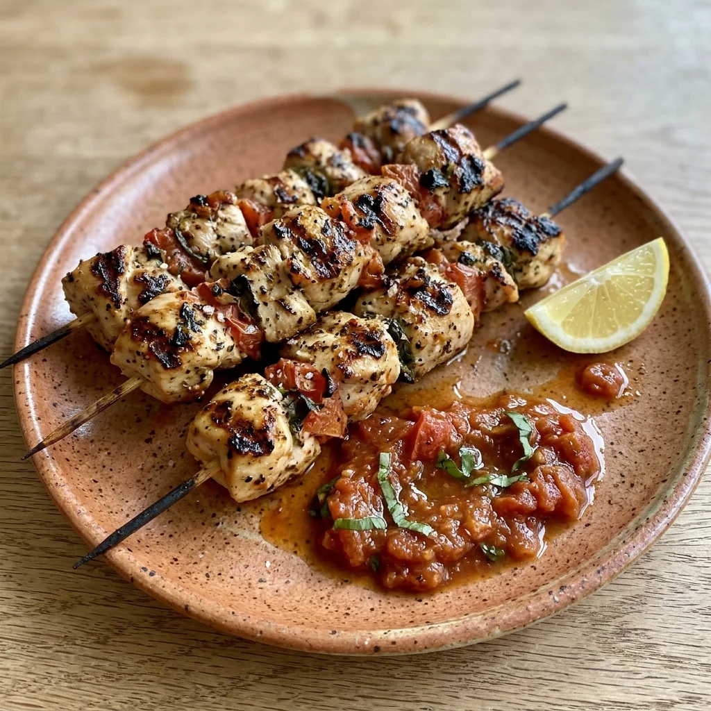 Tomato-Basil Chicken Skewers