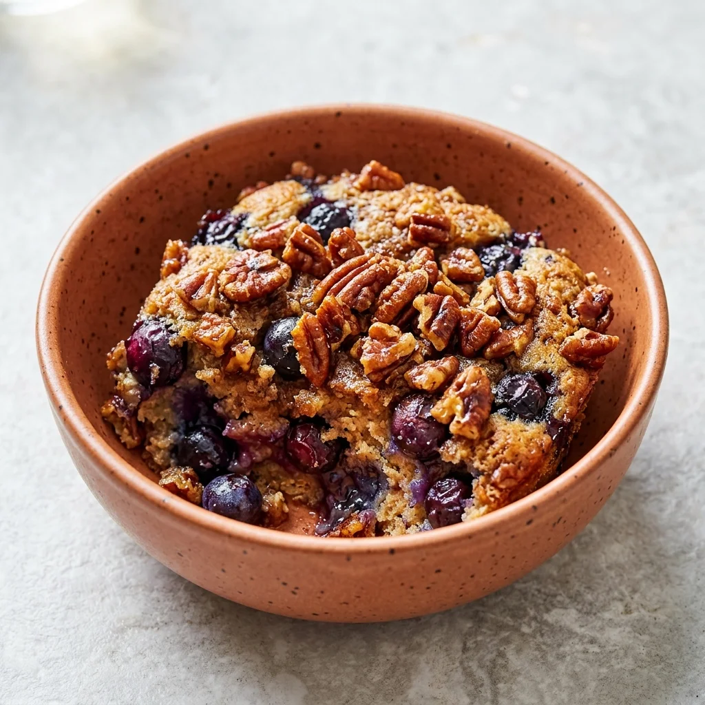 Blueberry Pudding with Pecan Crunch