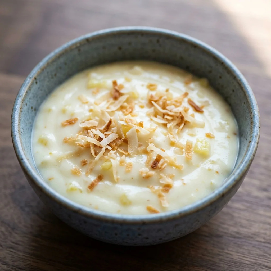 Pineapple Pudding with Toasted Coconut