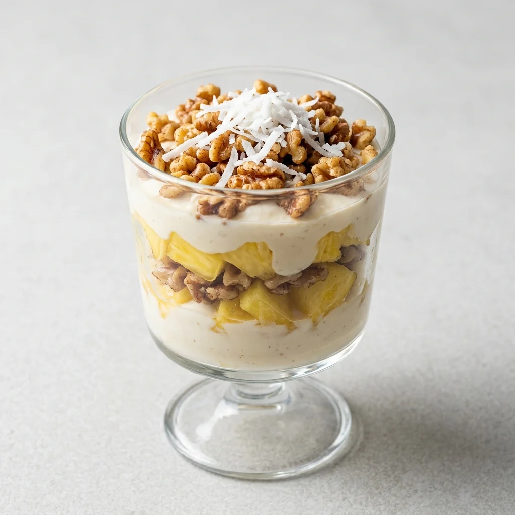 Creamy Pineapple Parfait with Toasted Walnuts