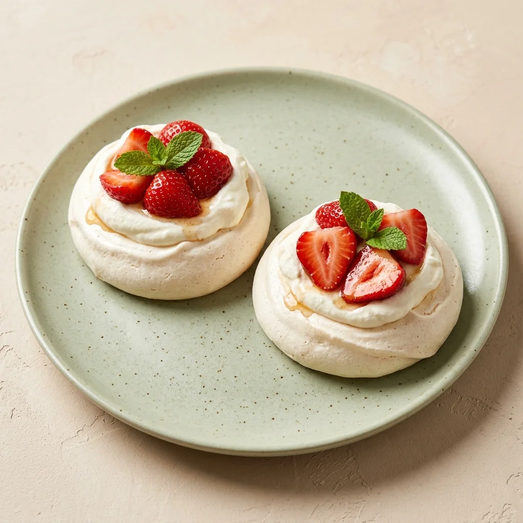 Mini Pavlovas with Strawberries