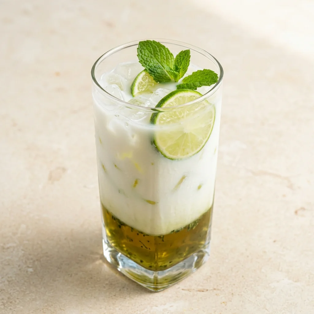 Iced Mint Lime Tea Latte