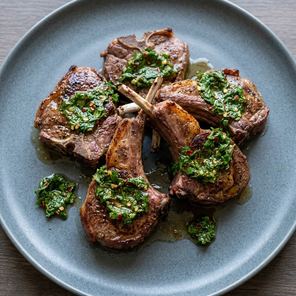 Lamb Chops with Mint Chimichurri